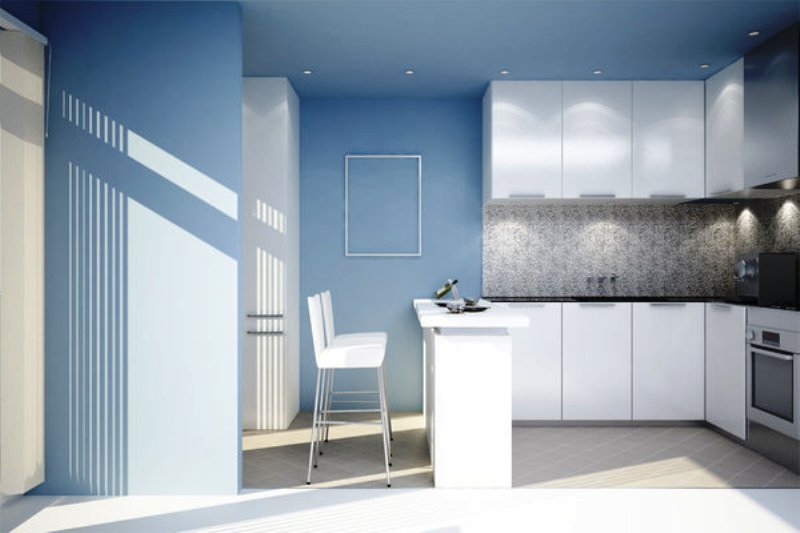 light blue in kitchen